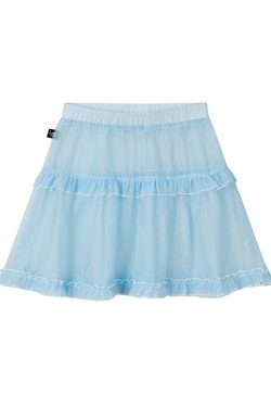 White Snow Lace Mesh Polka Dot Ruffled Elastic Waist Layered Sheer Half Skirt - Cute Y2K Style Party Skirt for Trendy Outfits