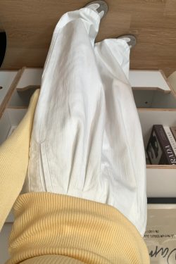 White Wide-Leg Pants for Women - 2025 New Style Loose High-Waisted Plus Size Slimming BF Fashion