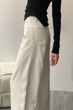 White Women's Plus Size Wide-Leg Curved Knife Pants - Summer 2025 Flattering Scythe Design for Effortless Style
