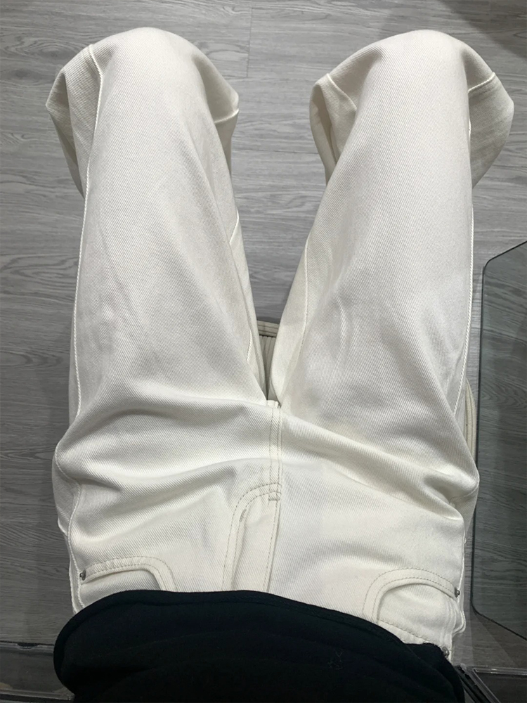 White Women's Plus Size Wide-Leg Curved Knife Pants - Summer 2025 Flattering Scythe Design for Effortless Style White Women's Plus Size Wide-Leg Curved Knife Pants - Summer 2025 Flattering Scythe Design for Effortless Style