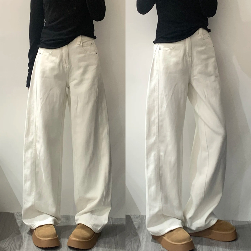 White Women's Plus Size Wide-Leg Curved Knife Pants - Summer 2025 Flattering Scythe Design for Effortless Style White Women's Plus Size Wide-Leg Curved Knife Pants - Summer 2025 Flattering Scythe Design for Effortless Style