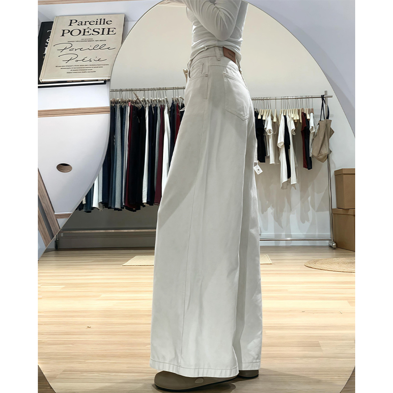 Wide-Leg White Jeans for Women - Loose Fit Lazy Style Plus-Size Pants for Pear-Shaped Figures and Thick Legs, 2025 Fashion Trend Wide-Leg White Jeans for Women - Loose Fit Lazy Style Plus-Size Pants for Pear-Shaped Figures and Thick Legs, 2025 Fashion Trend