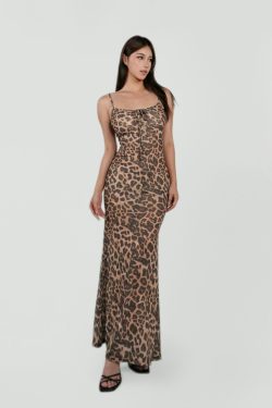 Wild Leopard Print Slim Fit Stretch Camisole Dress - 90s Inspired Fashion, Chic Summer Outfit, Trendy Night Out Dress