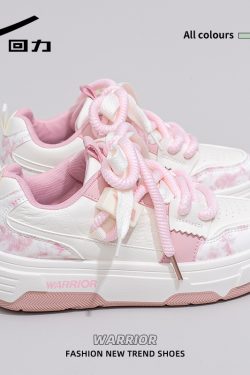 Wine Red Women's Sneakers - Summer Mesh Breathable Thick-Soled Board Shoes - Trendy Casual Style for Women