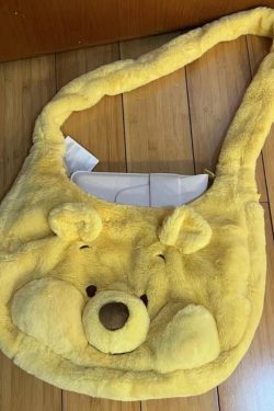 Winnie the Pooh Cartoon Large Capacity Tote Bag - Handheld, Shoulder, Crossbody, Ideal for Class and Commuting