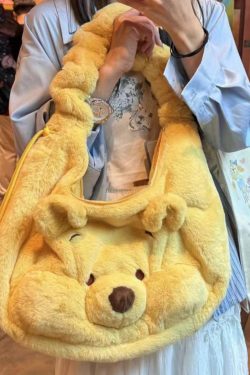 Winnie the Pooh Cartoon Large Capacity Tote Bag - Handheld, Shoulder, Crossbody, Ideal for Class and Commuting