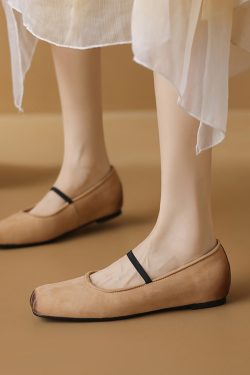 Women's 2025 Summer Soft-Soled Ballet Flats in Top Layer Cowhide - Height-Increasing, Large Size 41, Stylish Comfort