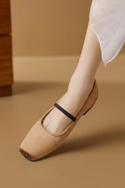 Women's 2025 Summer Soft-Soled Ballet Flats in Top Layer Cowhide - Height-Increasing, Large Size 41, Stylish Comfort