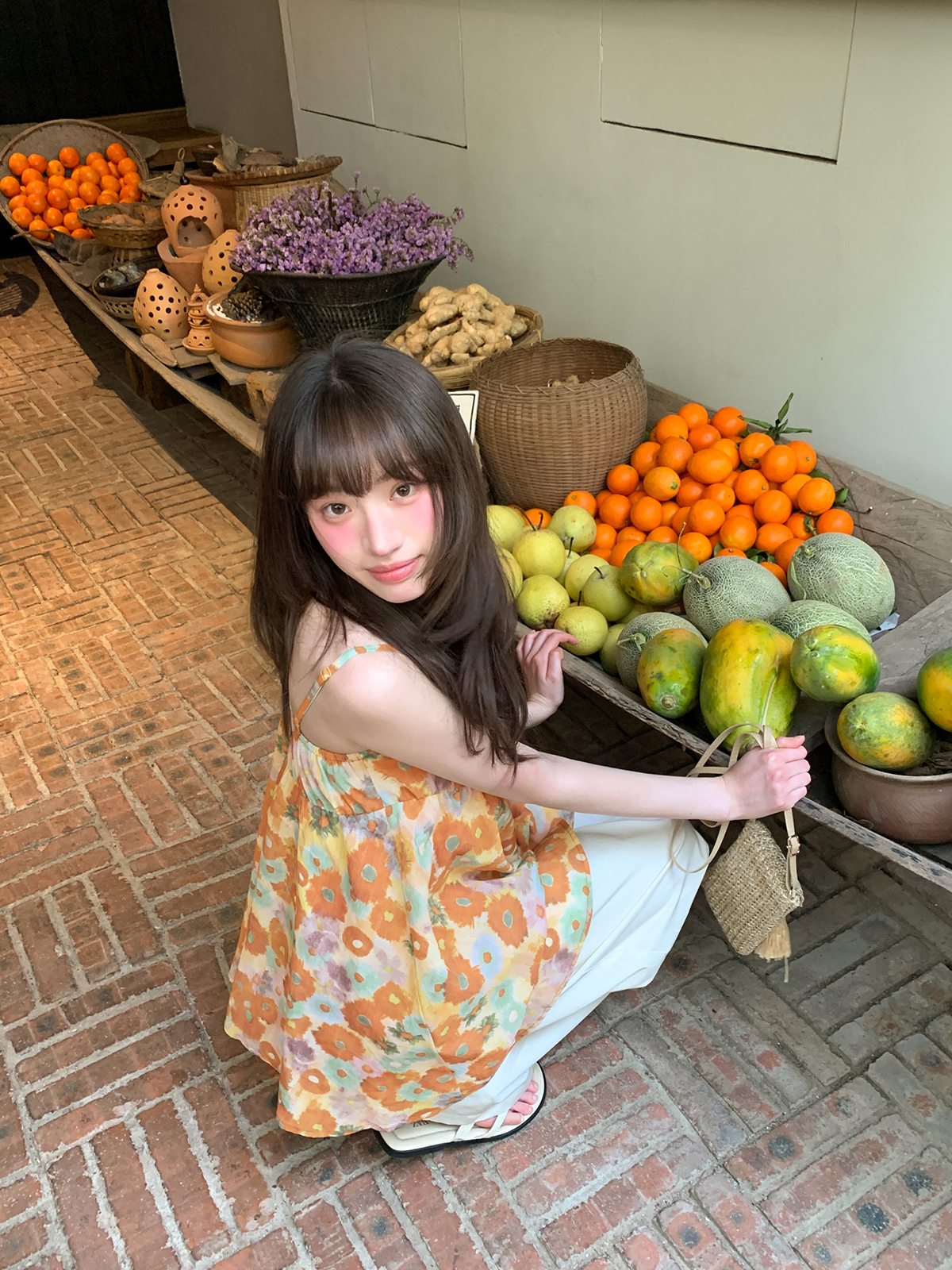 Women's A-Line Camisole with Oil Painting Print - Summer 2025 Korean Casual Vacation Top Women's A-Line Camisole with Oil Painting Print - Summer 2025 Korean Casual Vacation Top