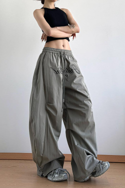 Women's American Cargo Pants - Loose Wide-Leg Design, Curved Blade, Hip-Hop Casual Paratrooper Street Dance Sports Pants