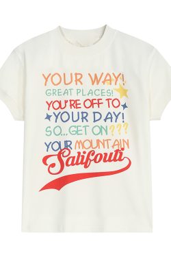 Women's American Retro Letter Print Round Neck T-Shirt - Casual Short Sleeve Summer Top - Trendy 90s Style