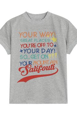 Women's American Retro Letter Print Round Neck T-Shirt - Casual Short Sleeve Summer Top - Trendy 90s Style