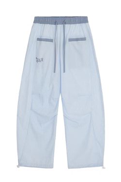 Women's American Retro Pink Striped Wide-Leg Pants - Summer 2025 Casual Curved Knife Street Style