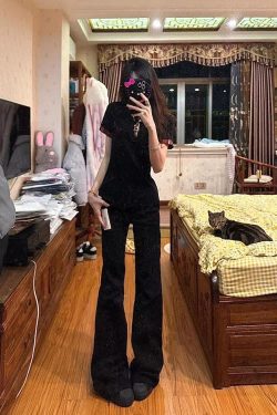 Women's American Retro Plaid Patchwork Embroidered Letter Short Sleeve Cropped T-Shirt - Summer Slim Fit Y2K Style