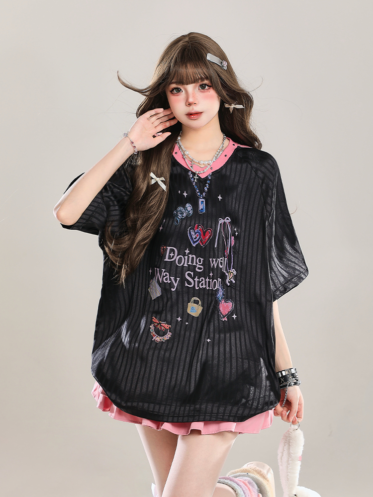 Women's American Style Casual V-Neck Jersey Sweatshirt - Loose Long Sleeve Pullover for Spring Outfits Women's American Style Casual V-Neck Jersey Sweatshirt - Loose Long Sleeve Pullover for Spring Outfits