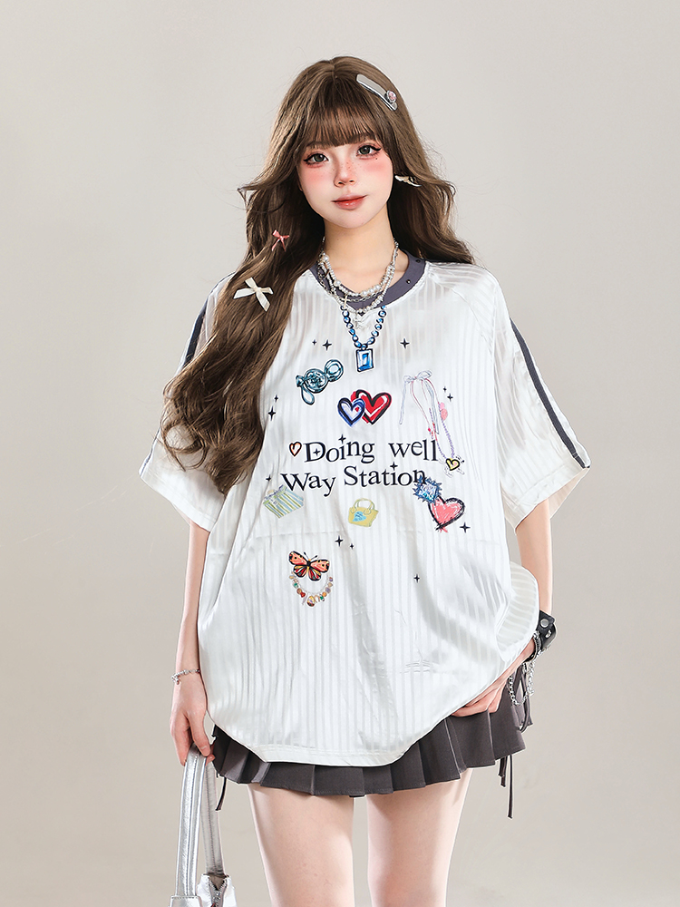 Women's American Style Casual V-Neck Jersey Sweatshirt - Loose Long Sleeve Pullover for Spring Outfits Women's American Style Casual V-Neck Jersey Sweatshirt - Loose Long Sleeve Pullover for Spring Outfits