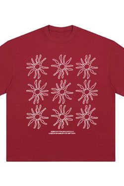 Women's American Style Heavy T-Shirt - Summer Sunflower Print, Versatile Black Short Sleeve Loose Casual Top