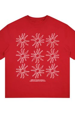 Women's American Style Heavy T-Shirt - Summer Sunflower Print, Versatile Black Short Sleeve Loose Casual Top