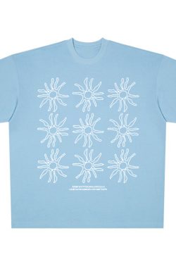 Women's American Style Heavy T-Shirt - Summer Sunflower Print, Versatile Black Short Sleeve Loose Casual Top