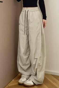 Women's American-Style Pleated Cargo Pants, Slimming Straight-Leg, Wide-Leg Loose-Fitting for Jazz Dance and Casual Wear