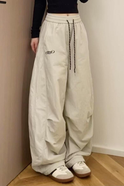 Women's American-Style Pleated Cargo Pants, Slimming Straight-Leg, Wide-Leg Loose-Fitting for Jazz Dance and Casual Wear