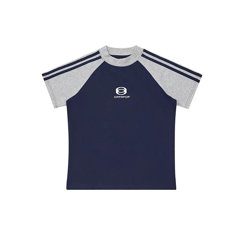 Women's American-Style Raglan Sleeve T-Shirt with Side Striped Letter Print, Slim Fit Summer Top, Casual Y2K Fashion Women's American-Style Raglan Sleeve T-Shirt with Side Striped Letter Print, Slim Fit Summer Top, Casual Y2K Fashion