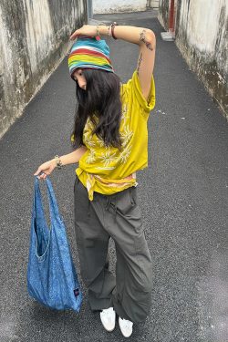 Women's American Style Summer Sunflower Print Short Sleeve T-Shirt, Heavyweight Round Neck Casual Tee, Loose Fit