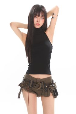 Women's Backless Halter Neck Tank Top - Slim Fit American Style Sleeveless Summer Top