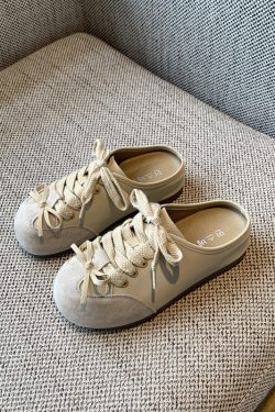 Women's Baotou Slippers - 2025 Summer Thick-Soled Genuine Leather Casual Slip-Ons for Outdoor Wear, Height-Increasing Design