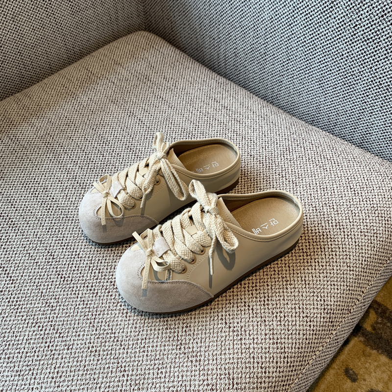 Women's Baotou Slippers - 2025 Summer Thick-Soled Genuine Leather Casual Slip-Ons for Outdoor Wear, Height-Increasing Design Women's Baotou Slippers - 2025 Summer Thick-Soled Genuine Leather Casual Slip-Ons for Outdoor Wear, Height-Increasing Design