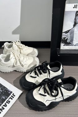 Women's Black and White Breathable Mesh Dad Sneakers - Lightweight Casual Sports Shoes for Everyday Comfort