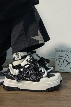 Women's Black and White Panda Sneakers - Breathable Thick-Soled Footwear for 2025, Versatile Design, Trendy Y2K Style