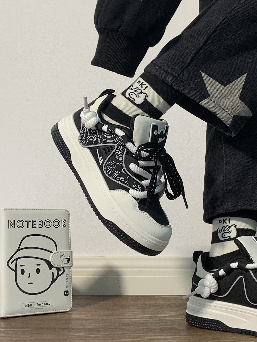 Women's Black and White Panda Sneakers - Breathable Thick-Soled Footwear for 2025, Versatile Design, Trendy Y2K Style Women's Black and White Panda Sneakers - Breathable Thick-Soled Footwear for 2025, Versatile Design, Trendy Y2K Style