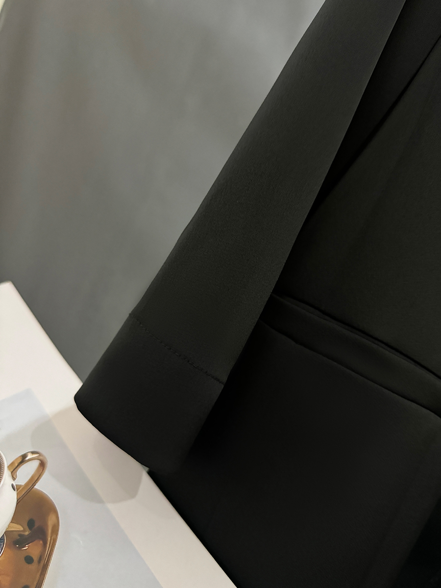 Women's Black Chinese-Style Suit Jacket, Summer Slim-Fit Blazer with Button Closure, Casual High-End Design, 2025 Fashion Women's Black Chinese-Style Suit Jacket, Summer Slim-Fit Blazer with Button Closure, Casual High-End Design, 2025 Fashion