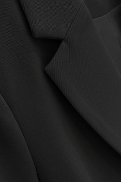 Women's Black Slimming Blazer - High-End British Street Fashion for Spring & Autumn 2025, Versatile Small Suit Jacket