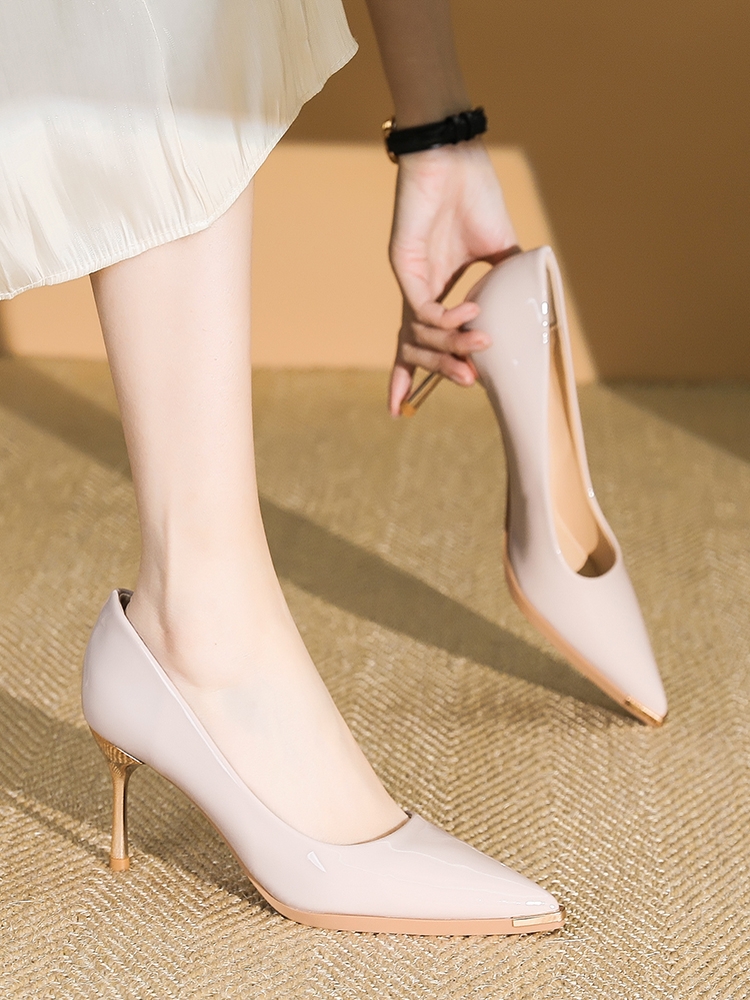 Women's Black Suede Pointed-Toe High-Heeled Shoes, Thin-Heel Slip-Ons for Spring & Autumn, Versatile Work & Commuting Footwear 2025 Women's Black Suede Pointed-Toe High-Heeled Shoes, Thin-Heel Slip-Ons for Spring & Autumn, Versatile Work & Commuting Footwear 2025