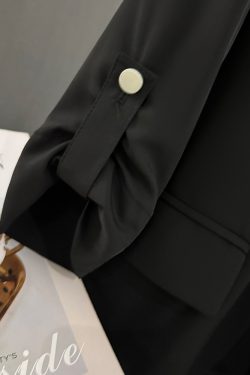 Women's Black Thin Blazer - 2025 Summer Stylish Suit in Unique Lazy Style