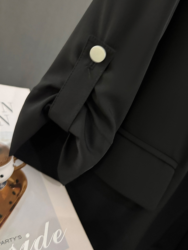 Women's Black Thin Blazer - 2025 Summer Stylish Suit in Unique Lazy Style Women's Black Thin Blazer - 2025 Summer Stylish Suit in Unique Lazy Style