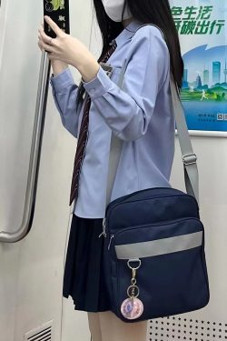 Women's Blue Long Sleeve Shirt - Basic Layered Design for Spring Summer, College Style, Niche Fashion for Students