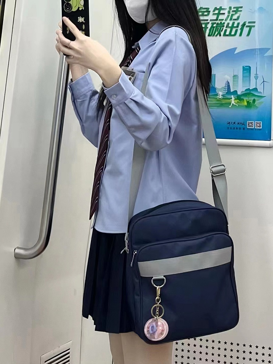 Women's Blue Long Sleeve Shirt - Basic Layered Design for Spring Summer, College Style, Niche Fashion for Students Women's Blue Long Sleeve Shirt - Basic Layered Design for Spring Summer, College Style, Niche Fashion for Students