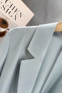 Women's Blue Slim Fit Casual Blazer - Thin Summer Suit for Commuting, Stylish and High-End 2025 Fashion