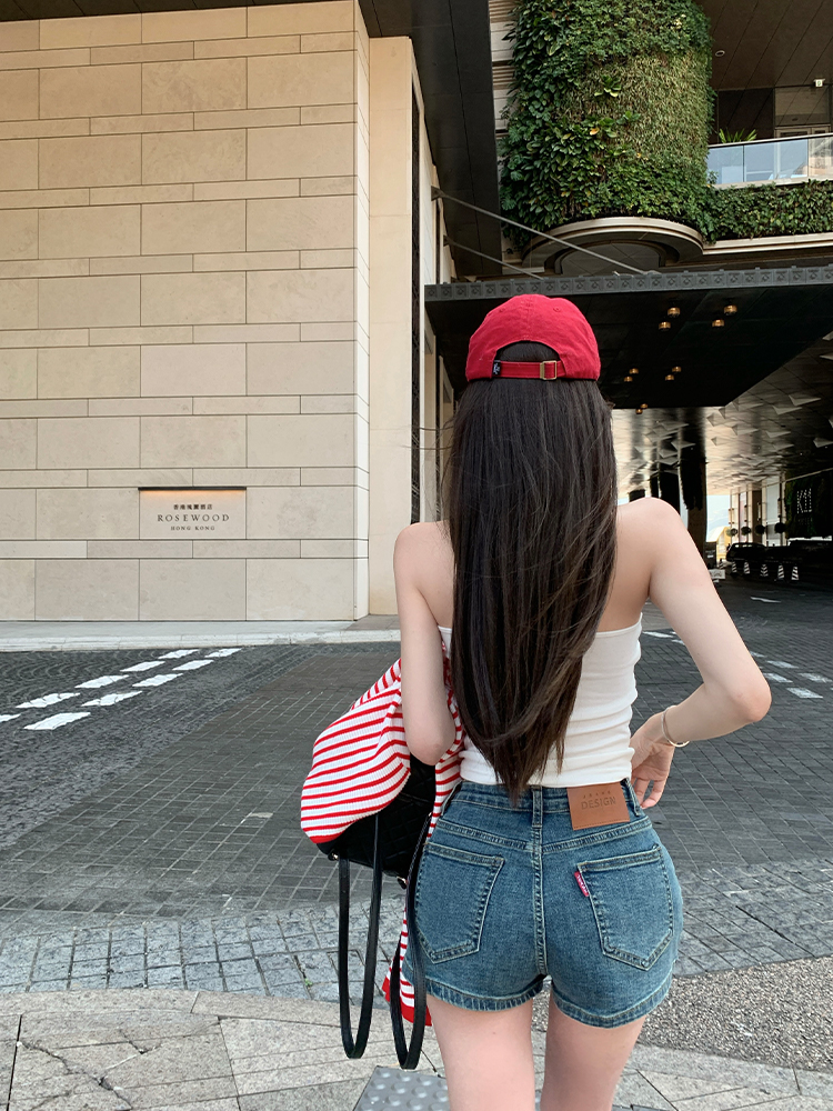 Women's Bodycon Denim Shorts - Slimming Blue Hot Pants, Stretchy Fit, Stylish Casual Summer Wear Women's Bodycon Denim Shorts - Slimming Blue Hot Pants, Stretchy Fit, Stylish Casual Summer Wear