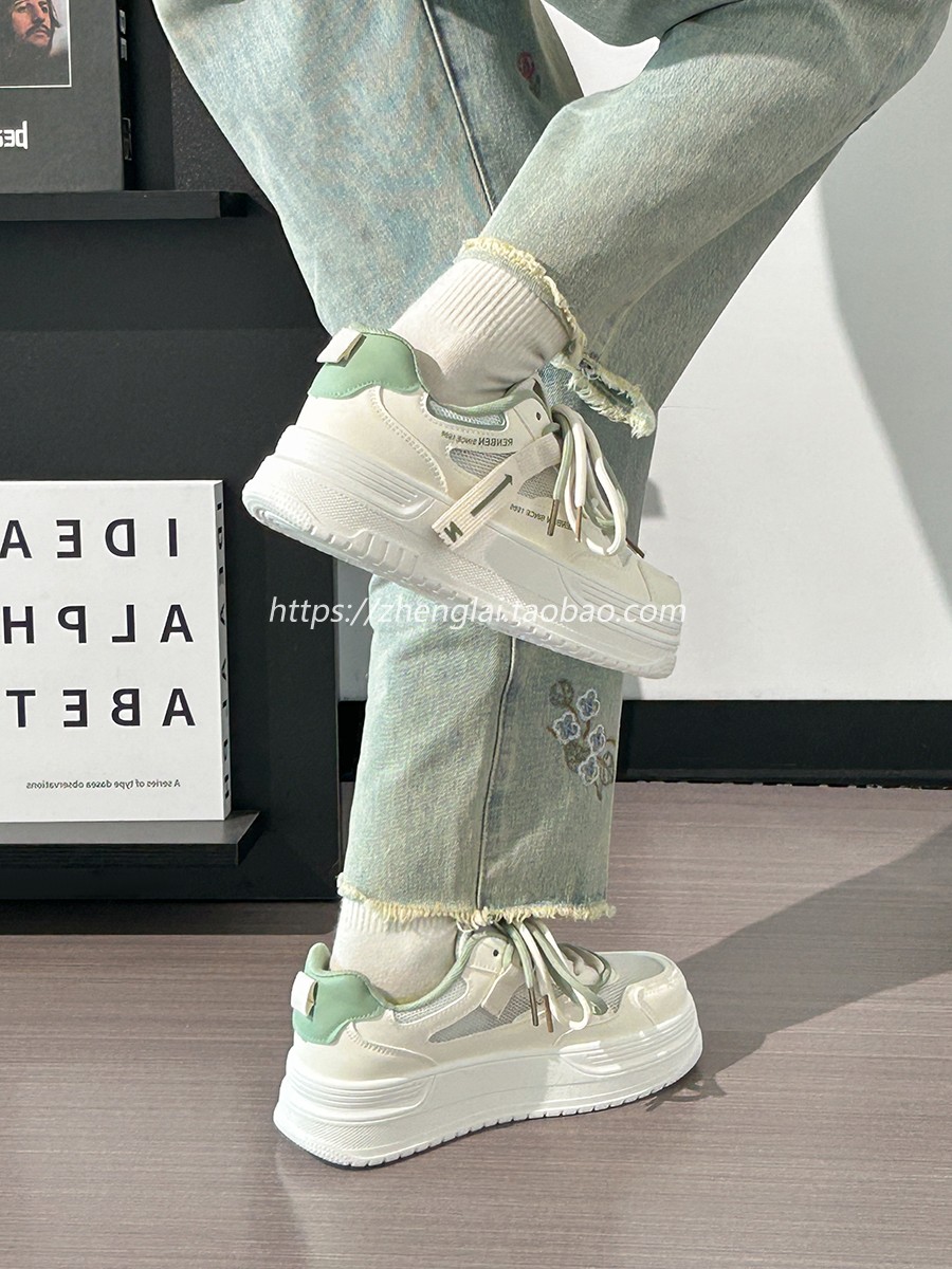 Women's Breathable Mesh Board Shoes - Shallow Spring Series, Height-Increasing Thick Sole, Perfect for Skirts, White Summer Footwear Women's Breathable Mesh Board Shoes - Shallow Spring Series, Height-Increasing Thick Sole, Perfect for Skirts, White Summer Footwear