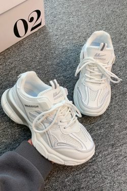 Women's Breathable Mesh Dad Sneakers - Summer Versatile Sports Shoes, Trendy Couples Footwear for Casual Style