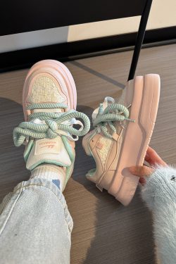 Women's Breathable Platform Sneakers - Summer 2025 Thick-Soled Sweet Style Shoes for Women - Versatile White Sneakers