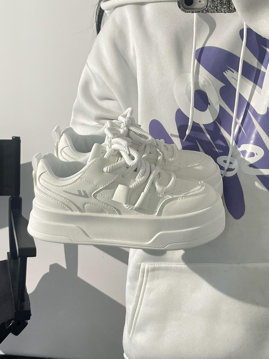 Women's Breathable Platform Sneakers - Summer 2025 Thick-Soled Sweet Style Shoes for Women - Versatile White Sneakers Women's Breathable Platform Sneakers - Summer 2025 Thick-Soled Sweet Style Shoes for Women - Versatile White Sneakers