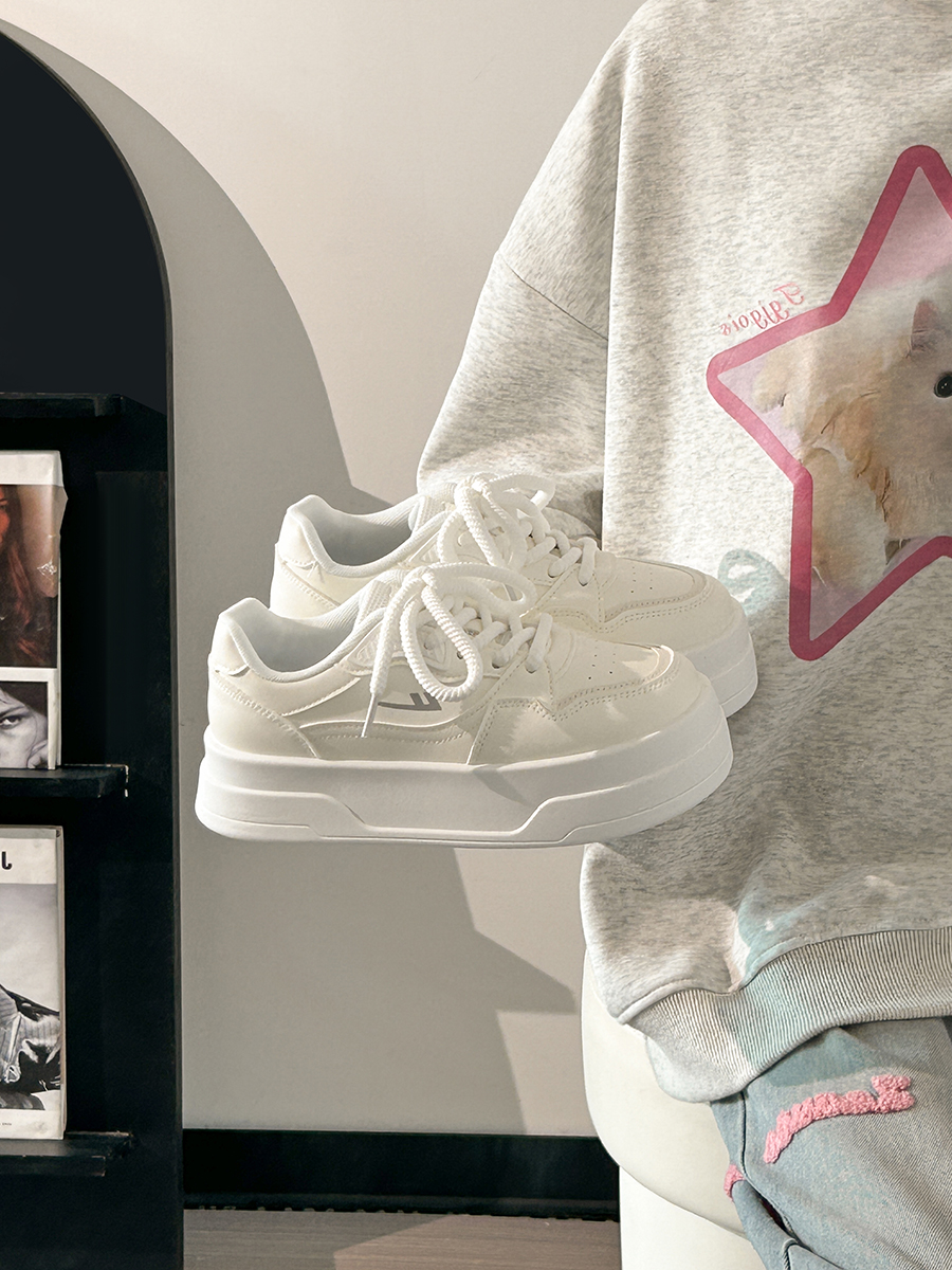 Women's Breathable Platform Sneakers - Summer 2025 Thick-Soled Sweet Style Shoes for Women - Versatile White Sneakers Women's Breathable Platform Sneakers - Summer 2025 Thick-Soled Sweet Style Shoes for Women - Versatile White Sneakers