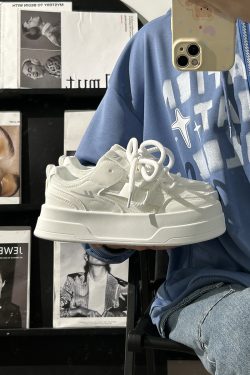 Women's Breathable Platform Sneakers - Summer 2025 Thick-Soled Sweet Style Shoes for Women - Versatile White Sneakers