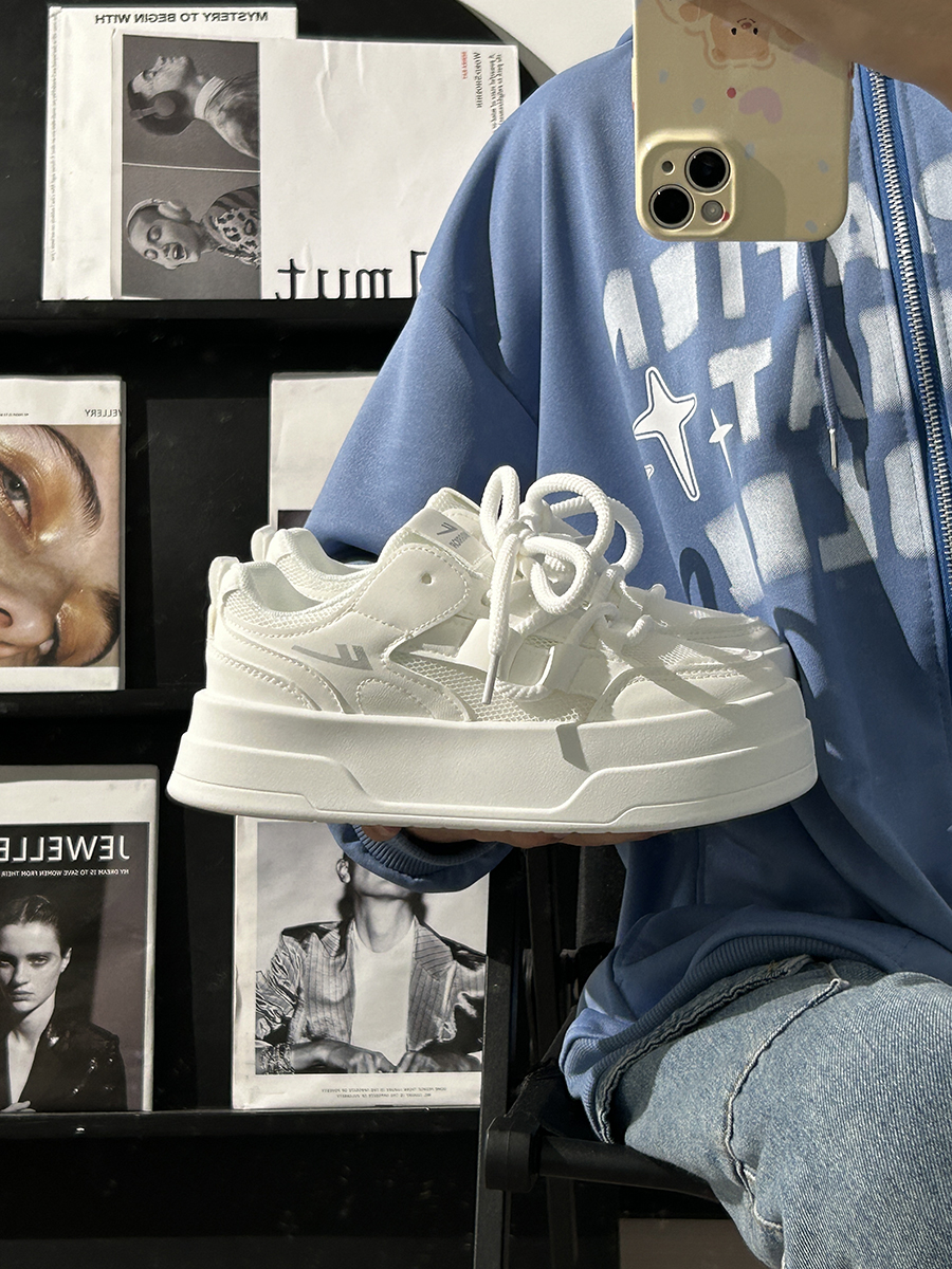 Women's Breathable Platform Sneakers - Summer 2025 Thick-Soled Sweet Style Shoes for Women - Versatile White Sneakers Women's Breathable Platform Sneakers - Summer 2025 Thick-Soled Sweet Style Shoes for Women - Versatile White Sneakers