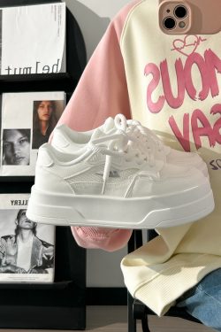 Women's Breathable Platform Sneakers - Summer 2025 Thick-Soled Sweet Style Shoes for Women - Versatile White Sneakers